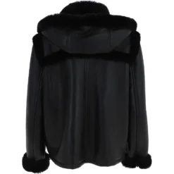 Shearling Jacket With Hood Black : Jayla -Default Template 2 shearling jacket with hood black jayla p4161 17802 image