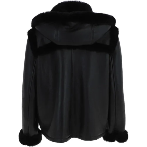 Shearling Jacket With Hood Black : Jayla 8 Shearling Jacket With Hood Black : Jayla -The Bridge Store shearling jacket with hood black jayla p4161 17802 image