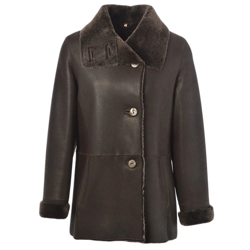 Sheepskin Coat Dark-Brown : Anthea 3 Sheepskin Coat Dark-Brown : Anthea