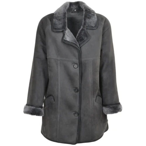 Sheepskin Coat Gray: Florence