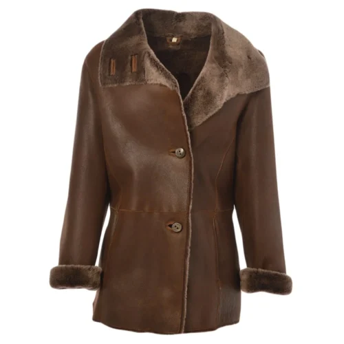 Sheepskin Coat Tobacco : Anthea