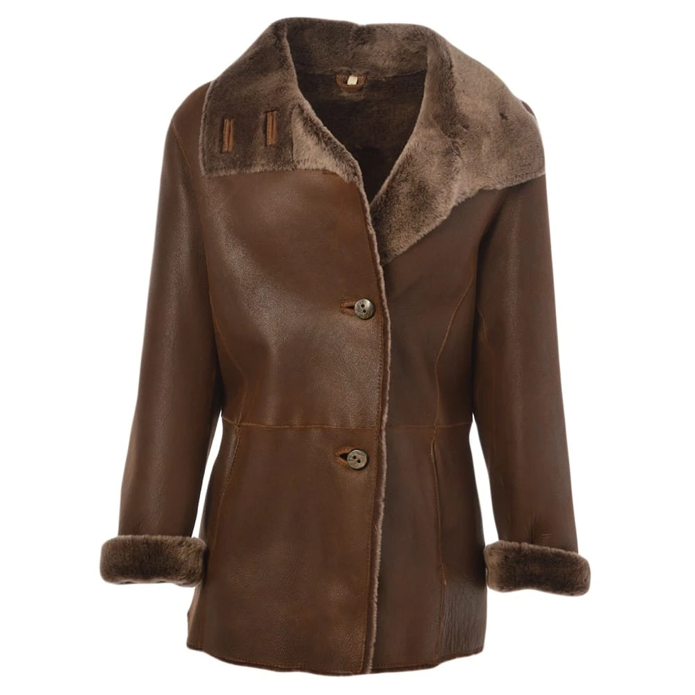 Sheepskin Coat Tobacco : Anthea 3 Sheepskin Coat Tobacco : Anthea