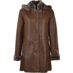 Sheepskin Duffle Coat Tobacco : Lynette