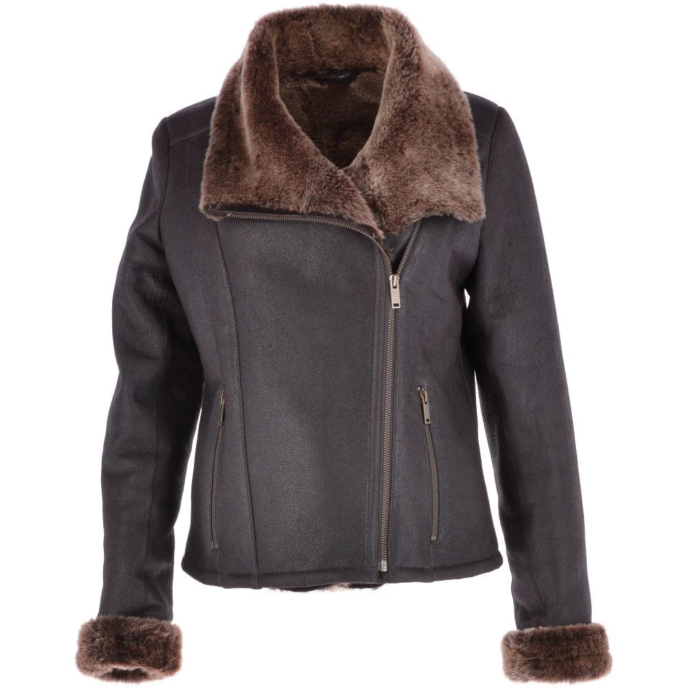 Sheepskin Jacket Brown: Imelda