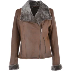 Sheepskin Jacket Tobacco: Imelda