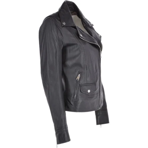 Short Biker Jacket Black : Alyssa -The Bridge Store short biker jacket black alyssa p1713 14959 image