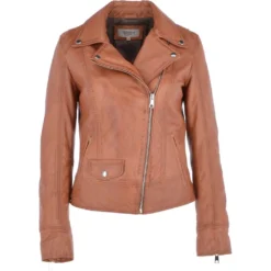 Short Biker Jacket Cognac : Alyssa