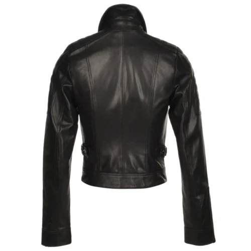 Short Cropped Vegetable Tanned Leather Biker Jacket Black : Daniela 9 Short Cropped Vegetable Tanned Leather Biker Jacket Black : Daniela -The Bridge Store short cropped vegetable tanned leather biker jacket black daniela p1394 6339 image