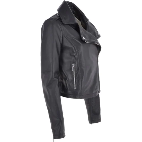 Short Leather Biker Jacket Black : Brooklyn -The Bridge Store short leather biker jacket black brooklyn p1712 14943 image