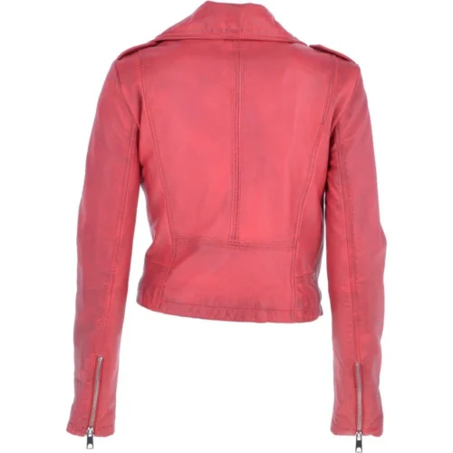 Short Leather Biker Jacket Raspberry : Brooklyn -The Bridge Store short leather biker jacket raspberry brooklyn p3409 14950 image