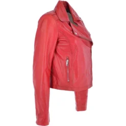 Short Leather Biker Jacket Red : Brooklyn -Default Template 2 short leather biker jacket red brooklyn p3264 14947 image