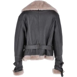 Short Oversize Sheepskin Aviator Flying Jacket Brown/Cream : Wynter -Default Template 2 short oversize sheepskin aviator flying jacket brown cream wynter p2977 13414 image