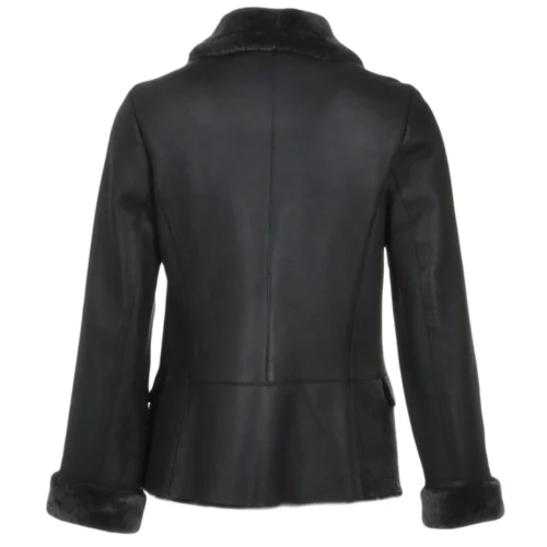 Short Shearling Jacket Black : Elissa 9 Short Shearling Jacket Black : Elissa -The Bridge Store short shearling jacket black elissa p876 3784 image