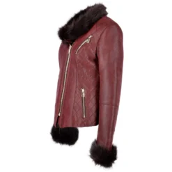 New Products -Default Template 2 short toscana biker style sheepskin jacket bordeaux evelyn p2600 12079 image