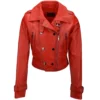 Short Vegetable Tanned Leather Biker Jacket Red : Sabine 2 Short Vegetable Tanned Leather Biker Jacket Red : Sabine -Default Template 2 short vegetable tanned leather biker jacket red sabine p2309 10523 image