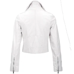 Short Vegetable Tanned Leather Biker Jacket White : Jenner -Default Template 2 short vegetable tanned leather biker jacket white jenner p2293 10493 image