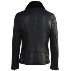 Side Zip Biker Sheepskin Pilot Jacket Black : Micaela -Default Template 2 side zip biker sheepskin pilot jacket black micaela p1297 5705 image