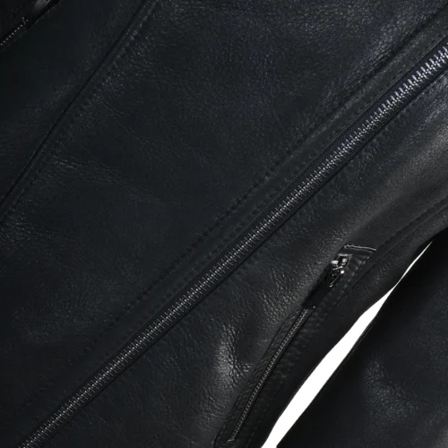 Side Zip Biker Sheepskin Pilot Jacket Black : Micaela -The Bridge Store side zip biker sheepskin pilot jacket black micaela p1297 5706 image