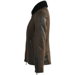 Side Zip Biker Sheepskin Pilot Jacket Taba Crack/blk : Micaela -Default Template 2 side zip biker sheepskin pilot jacket taba crack blk micaela p1298 5709 image