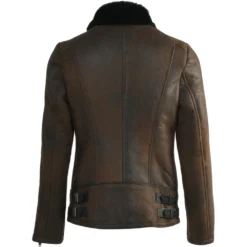 Side Zip Biker Sheepskin Pilot Jacket Taba Crack/blk : Micaela -Default Template 2 side zip biker sheepskin pilot jacket taba crack blk micaela p1298 5710 image