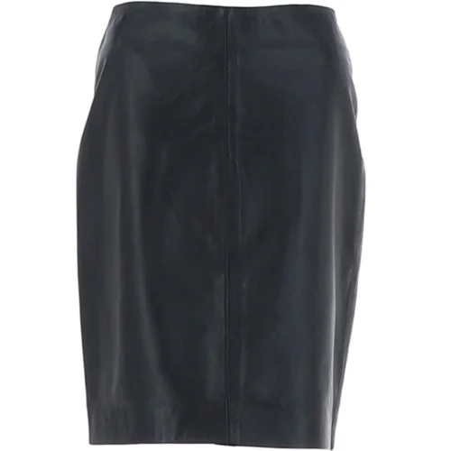 Stylish Leather Pencil Skirt Black: SK 21