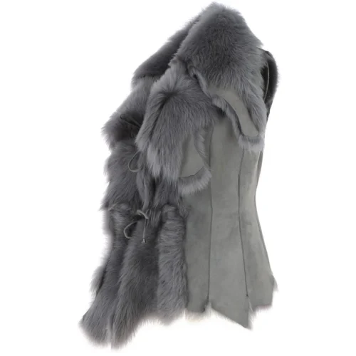 Toscana Double Collar Suede Leather Gilet Mineral Grey: Pegasus 9 Toscana Double Collar Suede Leather Gilet Mineral Grey: Pegasus -The Bridge Store toscana double collar suede leather gilet mineral grey pegasus p5692 20250 image