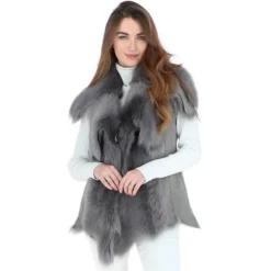 Toscana Double Collar Suede Leather Gilet Mineral Grey: Pegasus -Default Template 2 toscana double collar suede leather gilet mineral grey pegasus p5692 25029 image