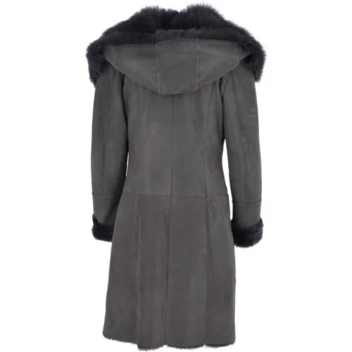 Toscana Longhaired Hooded Shearling Coat Grey : Myrina -The Bridge Store toscana longhaired hooded shearling coat grey myrina p3772 16354 image