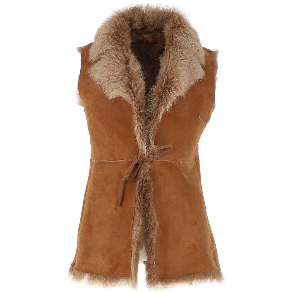 Toscana Suede Leather Gilet Honey: Hateya 3 Toscana Suede Leather Gilet Honey: Hateya