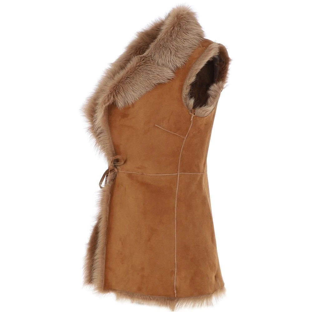 Toscana Suede Leather Gilet Honey: Hateya 4 Toscana Suede Leather Gilet Honey: Hateya - Image 2