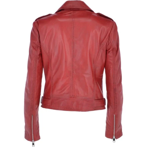 Twin Zip Fastening Leather Jacket Red : Ciara 8 Twin Zip Fastening Leather Jacket Red : Ciara -The Bridge Store twin zip fastening leather jacket red ciara p3699 16098 image