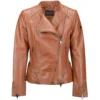 Veg Tanned Biker Jacket Tan : Kiara -Default Template 2 veg tanned biker jacket tan kiara p2307 10541 image