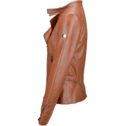 Veg Tanned Biker Jacket Tan : Kiara -Default Template 2 veg tanned biker jacket tan kiara p2307 10542 image