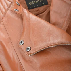 Veg Tanned Biker Jacket Tan : Kiara -Default Template 2 veg tanned biker jacket tan kiara p2307 10545 image