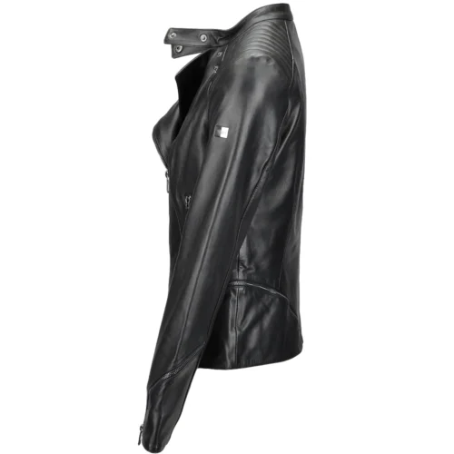 Veg Tanned Leather Biker Jacket Black : Kiara 9 Veg Tanned Leather Biker Jacket Black : Kiara -The Bridge Store veg tanned leather biker jacket black kiara p1393 10536 image