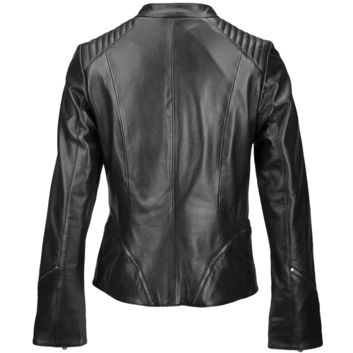 Veg Tanned Leather Biker Jacket Black : Kiara 10 Veg Tanned Leather Biker Jacket Black : Kiara -The Bridge Store veg tanned leather biker jacket black kiara p1393 10537 image