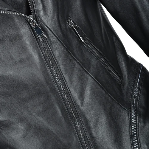 Veg Tanned Leather Biker Jacket Black : Kiara 11 Veg Tanned Leather Biker Jacket Black : Kiara -The Bridge Store veg tanned leather biker jacket black kiara p1393 10538 image