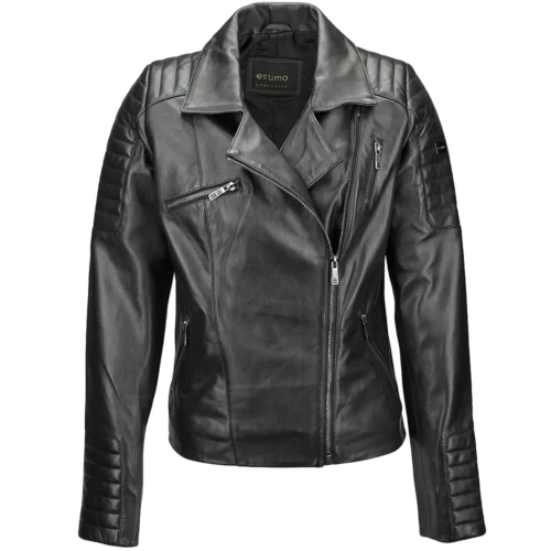 Vegetable Tanned Leather Biker Jacket Black : Eleonare