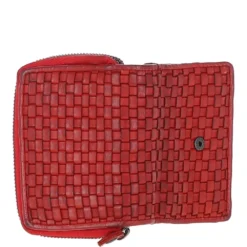 Vintage Woven Leather 7 Card Purse Red: D-82 -Default Template 2 vintage woven leather 7 card purse red d 82 p6161 22113 image