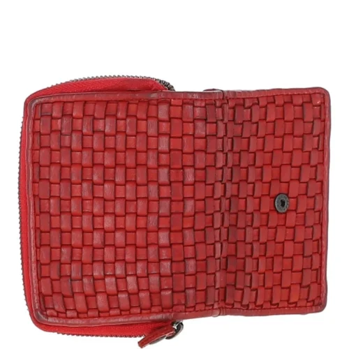 Vintage Woven Leather 7 Card Purse Red: D-82 8 Vintage Woven Leather 7 Card Purse Red: D-82 -The Bridge Store vintage woven leather 7 card purse red d 82 p6161 22113 image