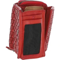 Vintage Woven Leather 7 Card Purse Red: D-82 -Default Template 2 vintage woven leather 7 card purse red d 82 p6161 22114 image