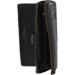 Vintage Woven Leather Zip Around Large 22 Card Coin Note Purse Dark Grey : D-84 -Default Template 2 vintage woven leather zip around large 22 card coin note purse dark grey d 84 p4304 18346 image