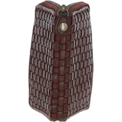 Vintage Woven Leather Zip Around Small 6 Card Coin Purse Cognac : D-80 -Default Template 2 vintage woven leather zip around small 6 card coin purse cognac d 80 p4275 18309 image