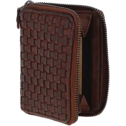 Vintage Woven Leather Zip Around Small 6 Card Coin Purse Cognac : D-80 -Default Template 2 vintage woven leather zip around small 6 card coin purse cognac d 80 p4275 18311 image
