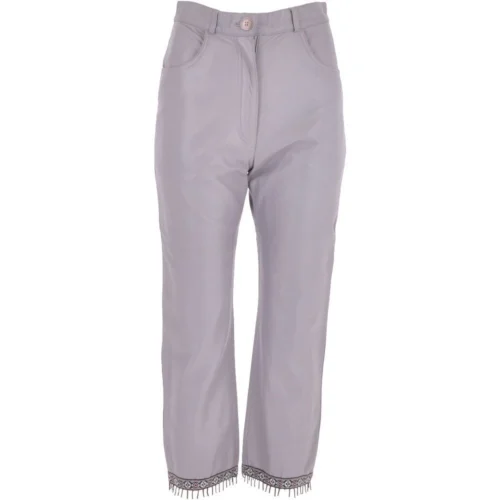 Womens 60's Hippy Leather Jeans Lilac: Kisa 0479