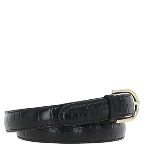 Women's Croc Print Leather Belt With Gold Metal Pin Buckle Black: C-99 9 Women's Croc Print Leather Belt With Gold Metal Pin Buckle Black: C-99 -The Bridge Store womens croc print leather belt with gold metal pin buckle black c 99 p7208 26581 image