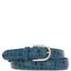 Women's Croc Print Leather Belt With Gold Metal Pin Buckle Teal: C-99 -Default Template 2 womens croc print leather belt with gold metal pin buckle teal c 99 p7212 26594 image