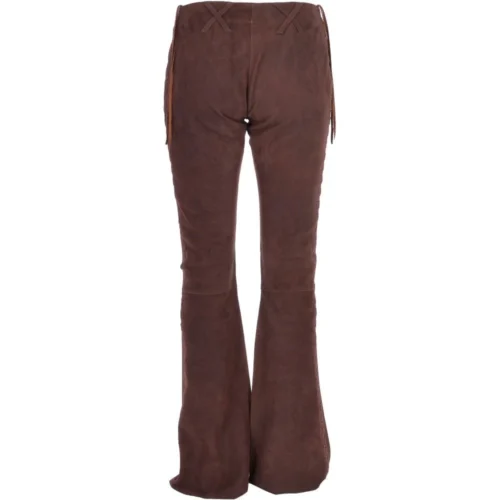 Women's Flared 60's Suede Leather Jeans Brown Suede : Flared 3587 -The Bridge Store womens flared 60s suede leather jeans brown suede flared 3587 p3328 14626 image