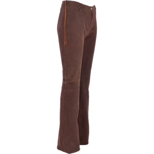 Women's Flared 60's Suede Leather Jeans Brown Suede : Flared 3587 -The Bridge Store womens flared 60s suede leather jeans brown suede flared 3587 p3328 14627 image