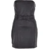 Women's Leather Bandeau Mini Dress Black : BTM Dress -Default Template 2 womens leather bandeau mini dress black btm dress p3318 14576 image